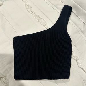 Aritzia black knitted crop top
